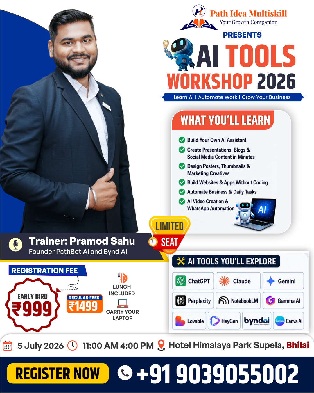 AI Tools Workshop 2026 By Pramod Sahu